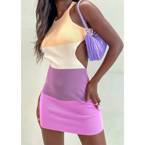 Beginning Boutique Dresses & Skirts - Beginning Boutique Pastel Stripe Cut Out Dress